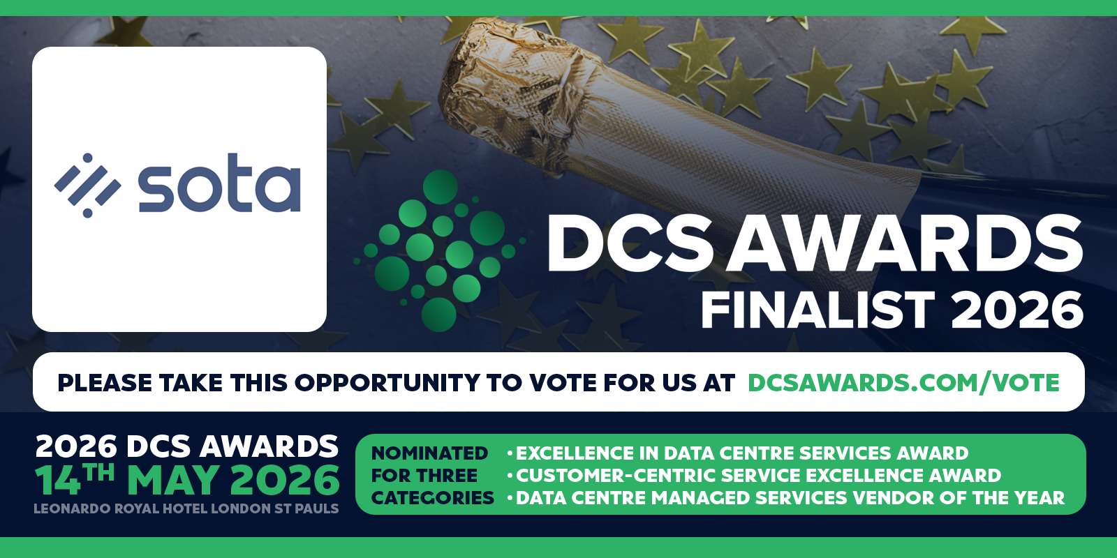 Shortlisted for the Data Centre Solutions Awards!